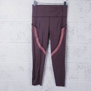 Lululemon Speed Limit Crop Legging Cherry Cola Nulu Size 6 LW6AUTS